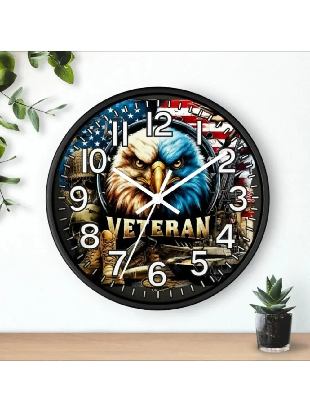 Veteran Glow In The Dark Wall Clock New!